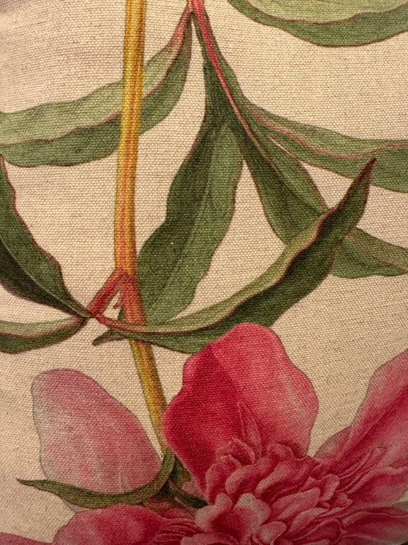 Handmade Reversible Botanical Cushion - Pink Florals & Deep Greens