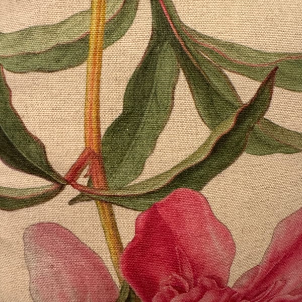 Handmade Reversible Botanical Cushion - Pink Florals & Deep Greens