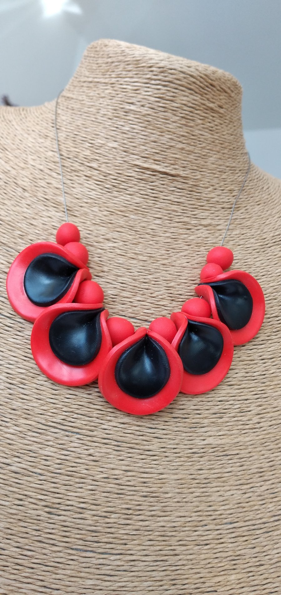 Polymer clay colourful necklace