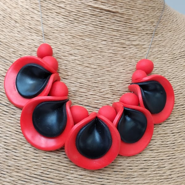 Polymer clay colourful necklace