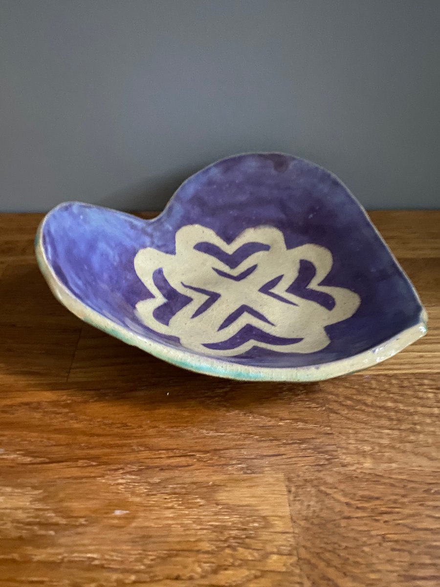 Heart shaped dish stoneware Valentine gift