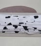 5m Handmade Narrow White Black Heart Cotton Bias Binding - Image 1