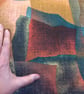 Abstract Earthy Tones Mid Century Style Lampshade in Retro Brown Teal fabric - Image 7