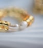 Stackable Two-Ring Set - Beaded Rings with Freshwater Pearl & Green Glass - Image 3