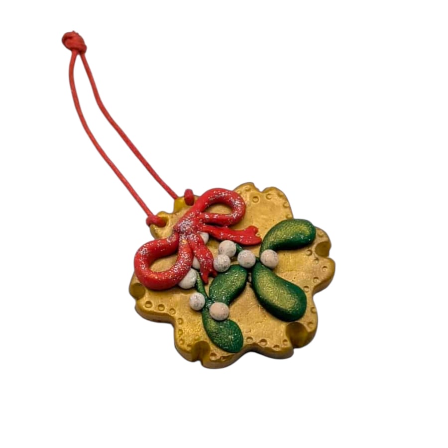 Gold Handmade Christmas Tree Ornament, Xmas Tree Dangle Decoration