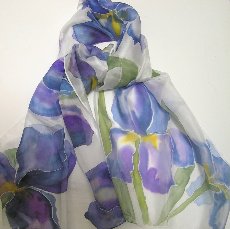 Blue Iris Silk Scarf