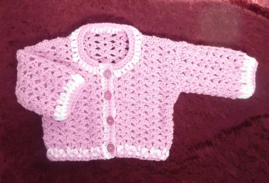 crochet baby cardigan ( ref FA 646 CR2 L1 )
