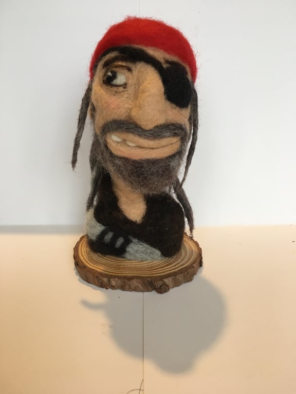 Needle felted Pirate Bust