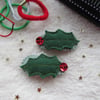 Holly hair clips, Christmas hair accessories for toddlers