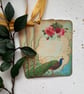 GIFT TAGS, vintage -style. ' The Peacock '  ( set of 3) Rose ..ready to ship... - Image 6