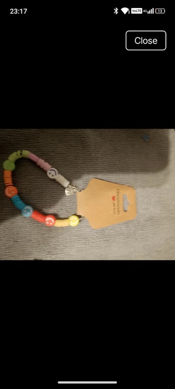 Handmade smiley face elasticated string bracelet 