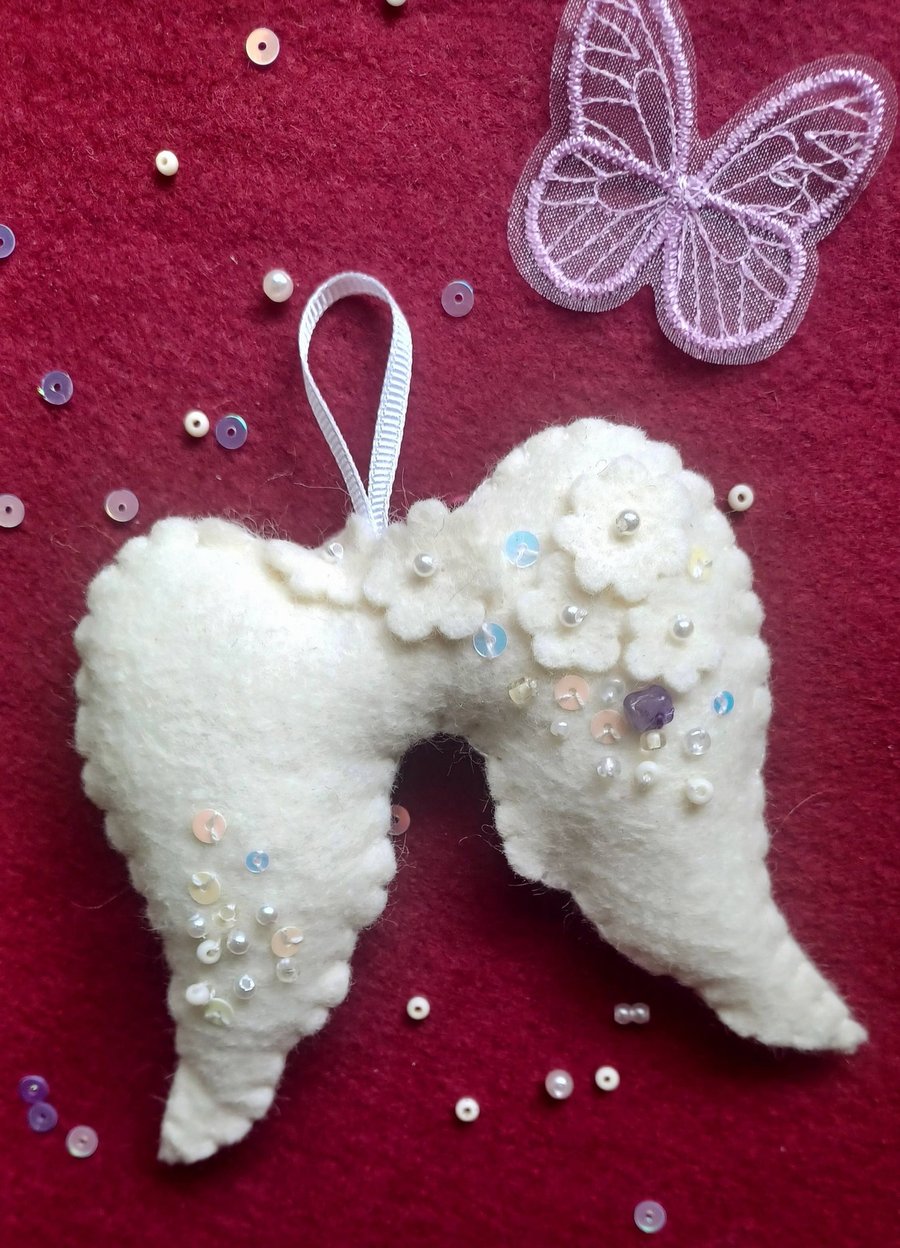 Handmade and Personalised Decorative Guardian Angel Wings Hanging