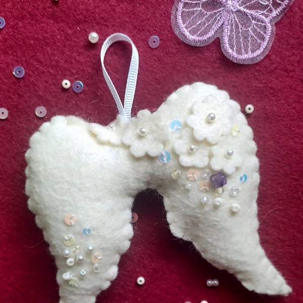 Handmade and Personalised Decorative Guardian Angel Wings Hanging