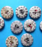 10 x Clock Wood Patterned Buttons  2 holes - Image 2