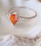 Rare Orange Padparadscha Quartz 925 Sterling Silver Ring Size R-S or 58.5 - Image 5