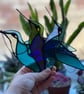 Stained Glass hummingbird in cobalt blue - Image 4