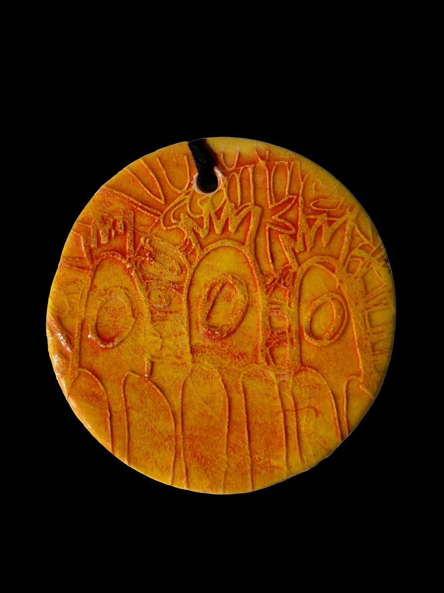 Ceramic Keepsake Wall Hanging: Orange Fancy Pudding
