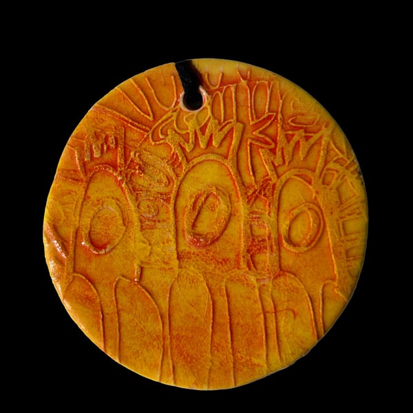 Ceramic Keepsake Wall Hanging: Orange Fancy Pudding