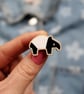 Adult tapir wooden pin badge, gift for animal lover, cute brooch. - Image 1