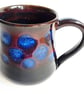 Blue Purple Glazed Spotty Mug - Hand Thrown Stoneware Ceramic Mug 