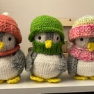 Set of 3 Handknitted Penguins
