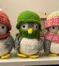Set of 3 Handknitted Penguins