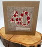 Ruby wedding anniversary appliqué card - Image 6