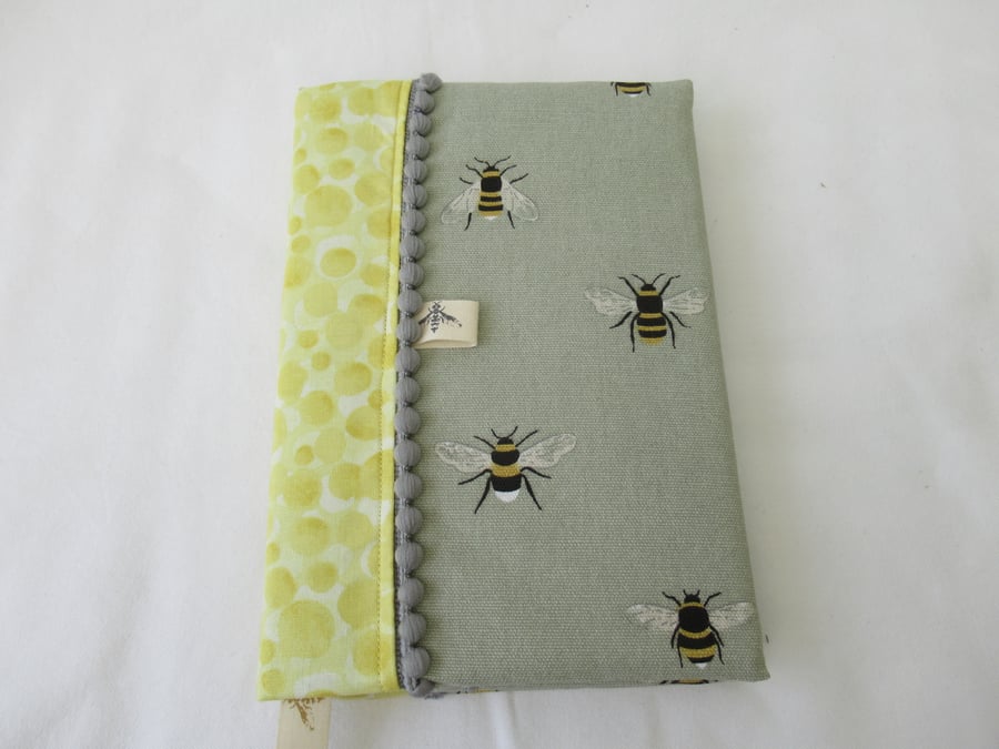 Bee themed Notebook Cover, Handmade from Sophie Allport Fabric