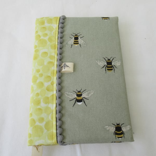 Bee themed Notebook Cover, Handmade from Sophie Allport Fabric