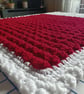 Cozy and Cute: Extra Thick Red and White Crochet Christmas Baby Blanket - Image 1