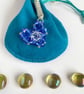 Crystal Clear AB and Blue Heart Handbag Charm, with a Chainmaille Chain, Keyring - Image 6