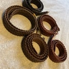 Bundle of 5 Brown Leather Plaited Belt Blanks (Free GB Shipping)