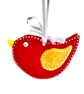 Red and Yellow Winged Glass Bird Hanging Decoration - Image 2