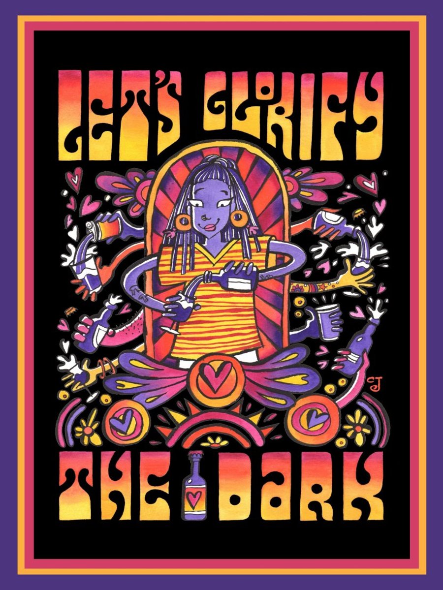 A3 Psychedelic Dark Beer Poster Print
