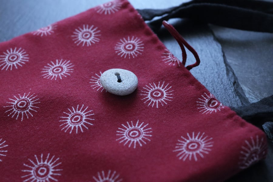 red cloth bag - reversible