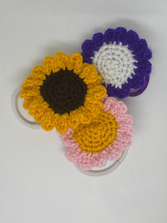 Crochet Flower hair ties