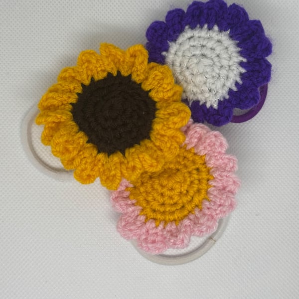Crochet Flower hair ties