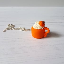 Pumpkin Spice latte charm necklace