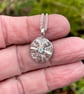 Silver and 18ct gold aquamarine Bloom pendant on chain - Image 3