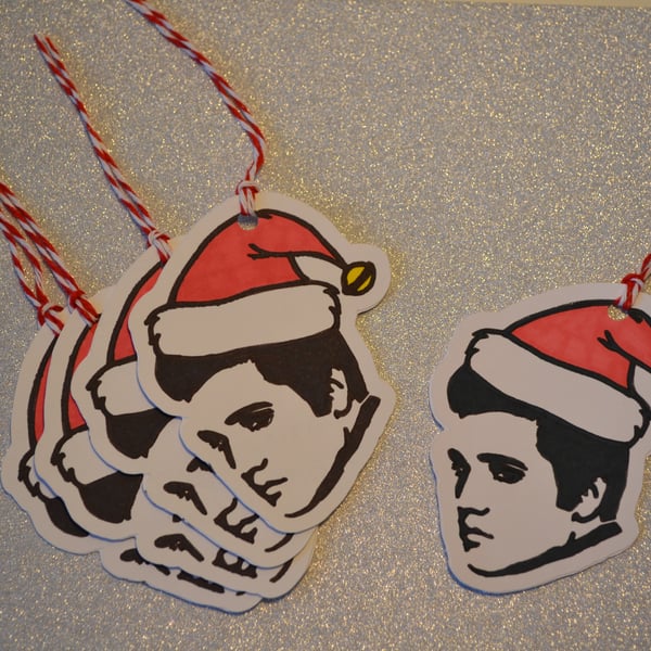 Elvis Presley Christmas Gift Tags – Pack of 5 Handmade Holiday Tags