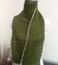 Olive Green!  Crocheted Super Chunky Scarf for a Lady or a Gent!