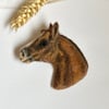 Needle felted chestnut horse brooch