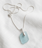 Aquamarine Sea Glass Necklace 