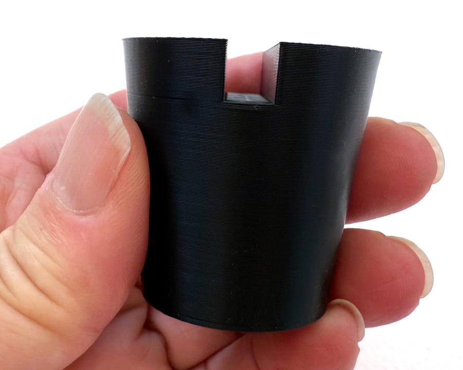 Set of 4 Black Christmas tree pots, fused glass display stands, 6.5mm slot