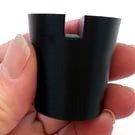 Set of 4 Black Christmas tree pots, fused glass display stands, 6.5mm slot