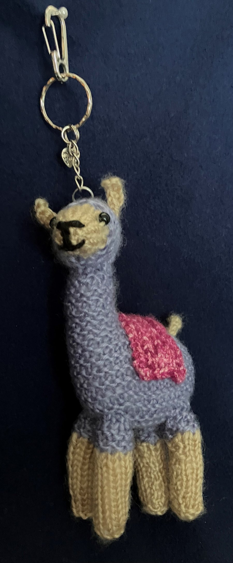 Llama Keyring with clip in Light Purple -Special Gift