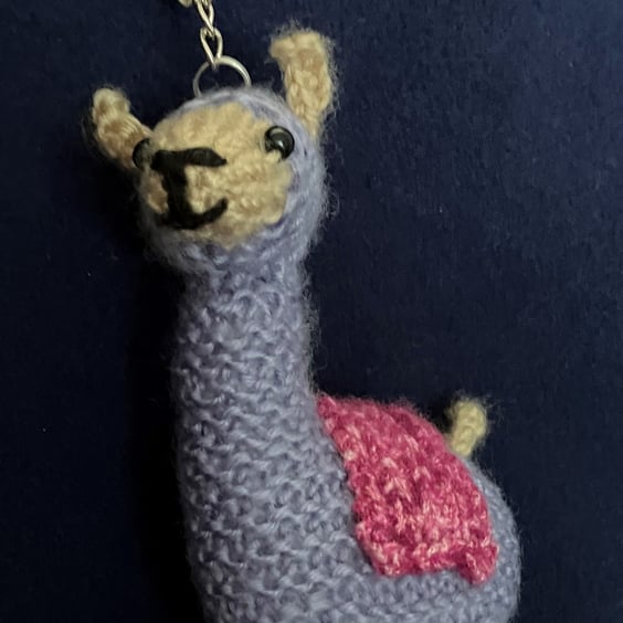 Llama Keyring with bag clip in Light Purple -Special Gift