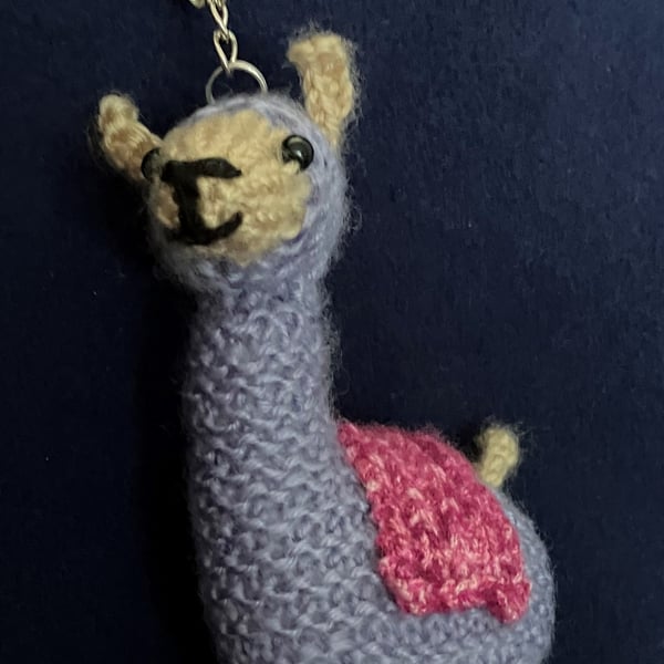 Llama Keyring with clip in Light Purple -Special Gift