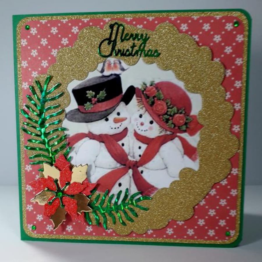 Christmas Card Snow Couple