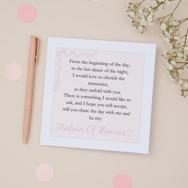 Matron Of Honour Proposal Card For Matron Of Honour To Be 